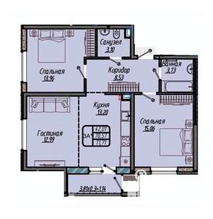 3-к квартира, вторичка, 72м2, 5/18 этаж