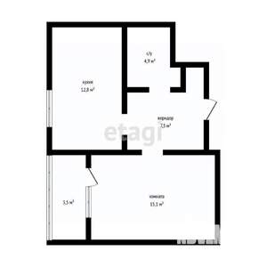 1-к квартира, вторичка, 40м2, 6/9 этаж