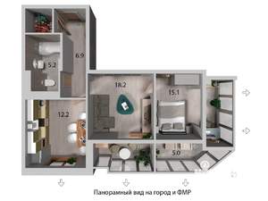 2-к квартира, вторичка, 65м2, 17/18 этаж