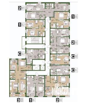 2-к квартира, вторичка, 60м2, 11/16 этаж