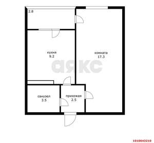 1-к квартира, вторичка, 35м2, 18/24 этаж