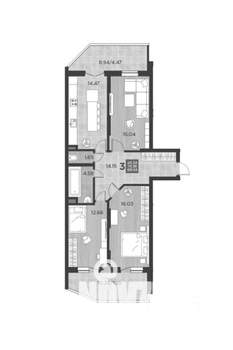 3-к квартира, вторичка, 88м2, 2/17 этаж
