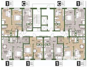 1-к квартира, вторичка, 47м2, 14/16 этаж