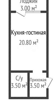 Студия квартира, вторичка, 28м2, 19/19 этаж