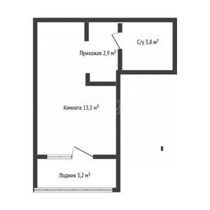 Студия квартира, вторичка, 20м2, 12/16 этаж