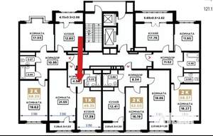 1-к квартира, вторичка, 50м2, 7/24 этаж