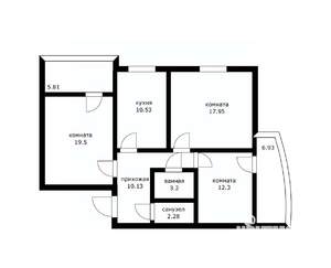 3-к квартира, вторичка, 81м2, 10/19 этаж