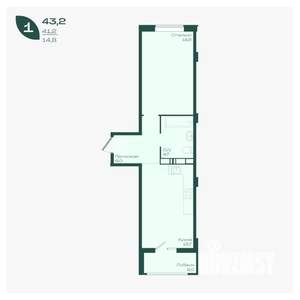 1-к квартира, вторичка, 43м2, 18/18 этаж