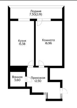 1-к квартира, вторичка, 55м2, 5/24 этаж