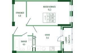 1-к квартира, вторичка, 38м2, 3/4 этаж