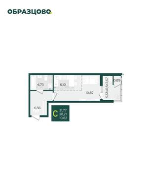 Студия квартира, вторичка, 32м2, 2/21 этаж