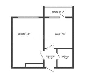 1-к квартира, вторичка, 36м2, 2/9 этаж