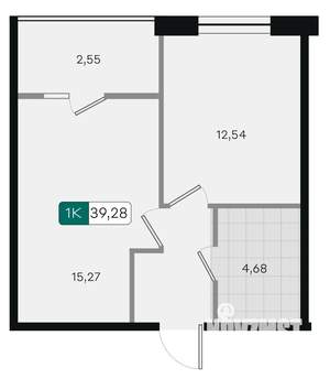 1-к квартира, вторичка, 39м2, 6/18 этаж