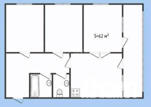 3-к квартира, вторичка, 62м2, 21/25 этаж