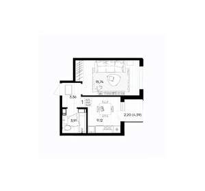 1-к квартира, вторичка, 34м2, 7/9 этаж