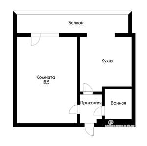 1-к квартира, вторичка, 35м2, 9/10 этаж