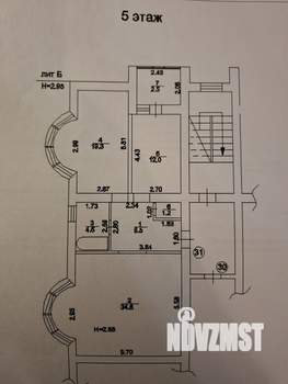 2-к квартира, вторичка, 82м2, 5/5 этаж