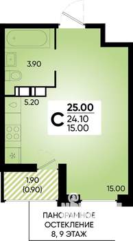 Студия квартира, вторичка, 25м2, 5/18 этаж