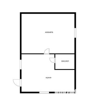 1-к квартира, вторичка, 23м2, 1/1 этаж