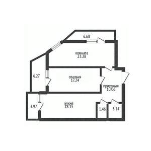 2-к квартира, вторичка, 73м2, 4/24 этаж