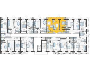 2-к квартира, строящийся дом, 60м2, 10/12 этаж