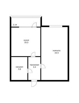 1-к квартира, вторичка, 37м2, 1/9 этаж