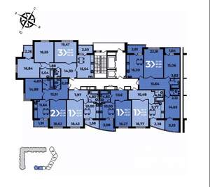 2-к квартира, вторичка, 68м2, 10/19 этаж