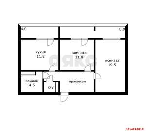 2-к квартира, вторичка, 68м2, 7/11 этаж