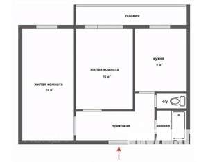 2-к квартира, вторичка, 60м2, 4/6 этаж