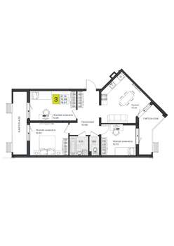 3-к квартира, вторичка, 79м2, 2/8 этаж