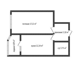 1-к квартира, вторичка, 40м2, 21/24 этаж