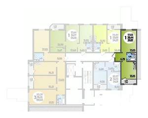 1-к квартира, строящийся дом, 40м2, 7/8 этаж