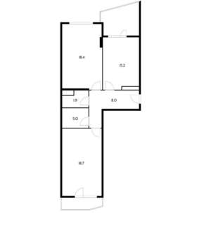 2-к квартира, вторичка, 67м2, 2/16 этаж