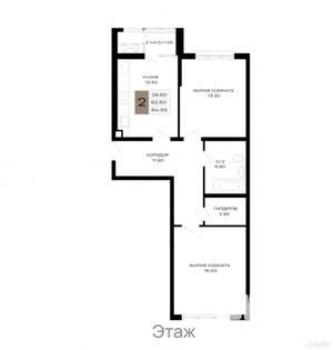 2-к квартира, вторичка, 60м2, 5/25 этаж