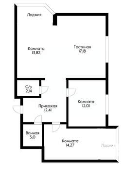 3-к квартира, вторичка, 77м2, 7/18 этаж