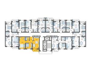 2-к квартира, строящийся дом, 61м2, 22/23 этаж