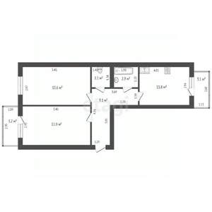 2-к квартира, вторичка, 57м2, 5/8 этаж