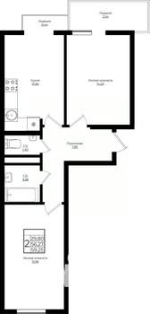 2-к квартира, вторичка, 59м2, 2/10 этаж