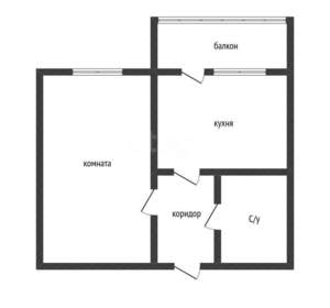 1-к квартира, вторичка, 34м2, 6/9 этаж