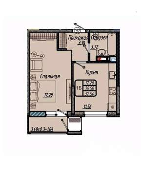 1-к квартира, вторичка, 38м2, 8/18 этаж