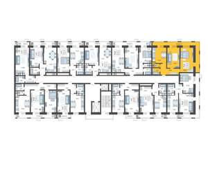 2-к квартира, строящийся дом, 65м2, 6/12 этаж