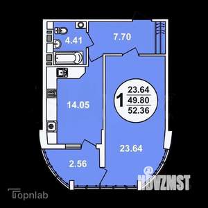 1-к квартира, вторичка, 52м2, 21/24 этаж