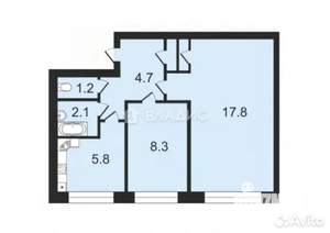 2-к квартира, вторичка, 41м2, 2/5 этаж