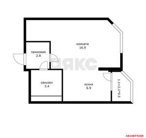 1-к квартира, вторичка, 33м2, 2/17 этаж