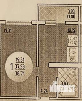 1-к квартира, вторичка, 38м2, 8/16 этаж