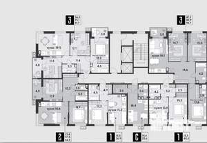 2-к квартира, строящийся дом, 62м2, 6/9 этаж