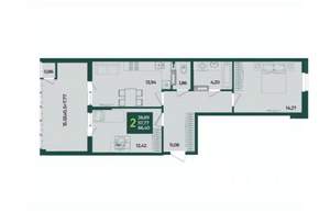 2-к квартира, вторичка, 66м2, 15/18 этаж
