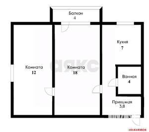 2-к квартира, вторичка, 45м2, 2/5 этаж