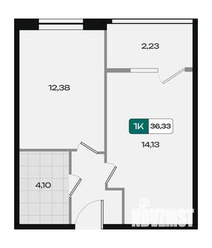 1-к квартира, вторичка, 36м2, 6/18 этаж
