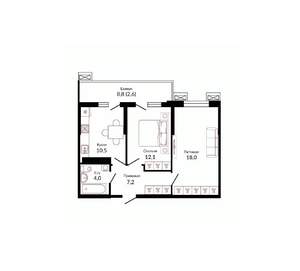 2-к квартира, вторичка, 56м2, 20/23 этаж